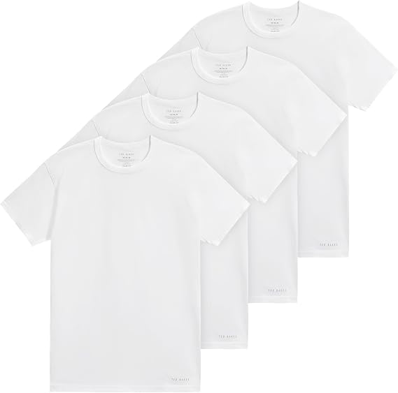 Ted Baker Men's 4-Pack Cotton Crewneck T-Shirt, Ultra Soft & Tag-Free