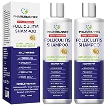 PHARMBANNER Anti-Fungal Shampoo for Itchy, Dry Scalp Supports Scalp Health, Helps with Folliculitis, Seborrheic Dermatitis & Scalp Flaking-2 Pack