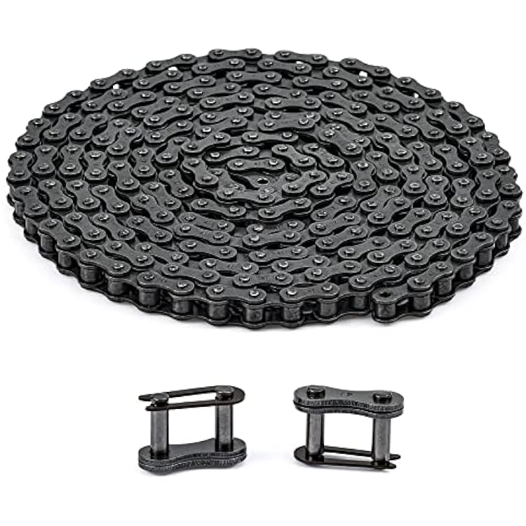 CO-Z #41 Roller Chain for Electric Gate Openers with 2 Connecting Links, 10 ft Gate Chain Extension Replacement for Automatic Sliding Gate Opener Operator Garage Hanger Door Go Karts ATVs Dirt Bikes