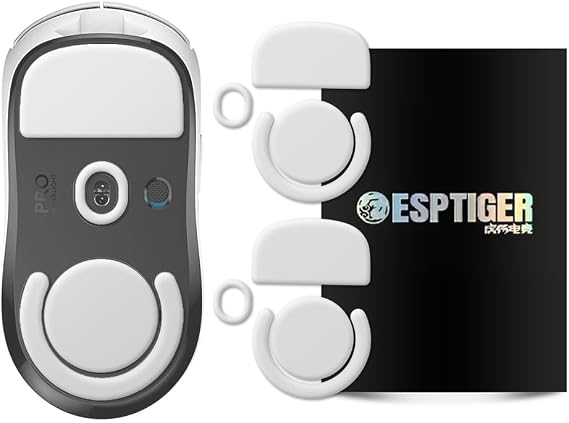 EsportsTiger Arc1 Logicool G PRO X Superlight Wireless Mouse Sole, White, Basic, Set of 2