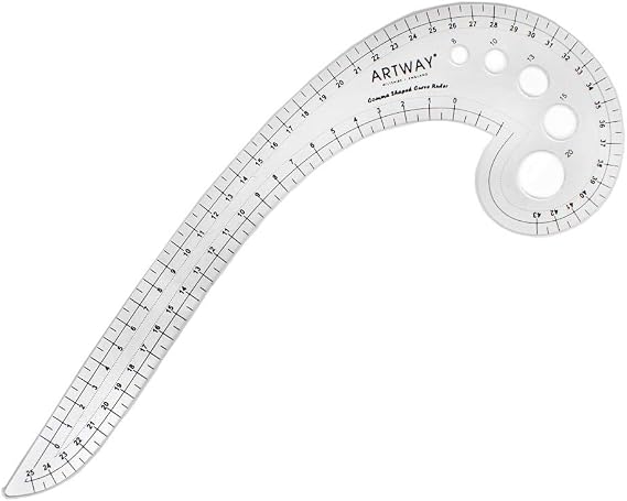 Artway Comma Shaped Curved Ruler - 43cm x 25cm - French Curve Ruler