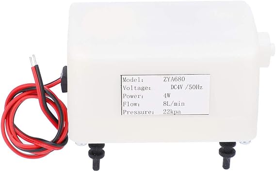 ZYA680 Electric Air Pump, 4W 68L/min 1525kpa Mini Air Pump Ultra Mute AC DC Electric Inflator for Inflatable Cushions Air Mattress Beds Boats(DC4V)