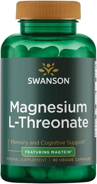 Swanson Magtein Magnesium L-Threonate Supplement, 90 Vegan Capsules