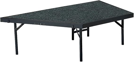 National Public Seating SP3616C-40 Stage Pie with Red Carpet Black - 16 x 36 x 96 in.