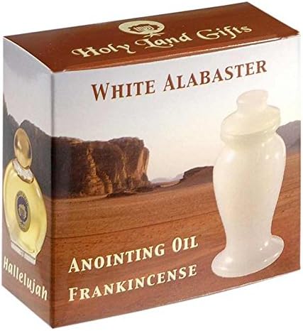 Anointing Oil Frankincense w/3" White Alabaster 1/2 oz