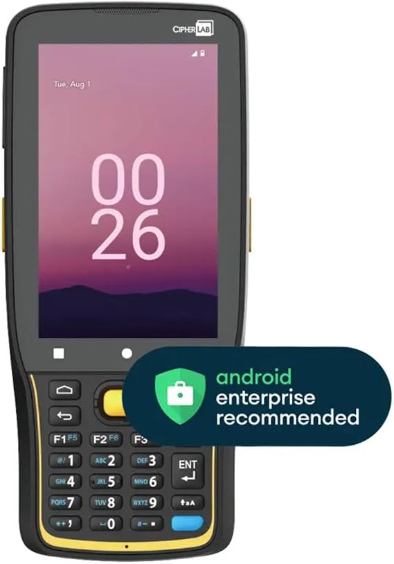 RK26 2D Imager Android 12/14 Worldwide GMS Support Wi-Fi 6, 2x2 MU-MIMO & Bluetooth 5.1 4 GB RAM 64GB ROM (UFS) 4,000 mAh Battery 10 Tilted Reader NFC America Exclusive Barcode Scanner