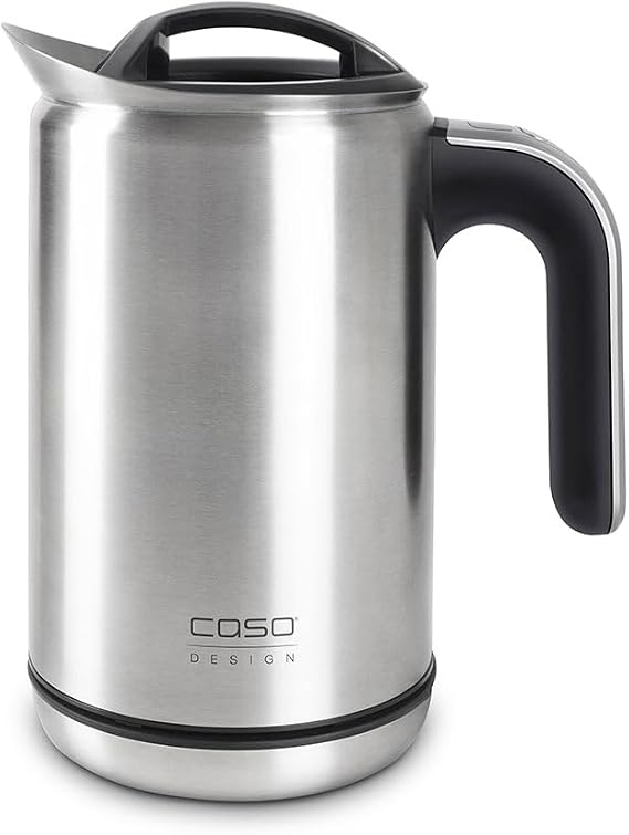 CASO WK Cool Touch stainless steel kettle, temperature adjustment, double-walled body: No heating outside, economical 1800 Watt, silver [Energy Class