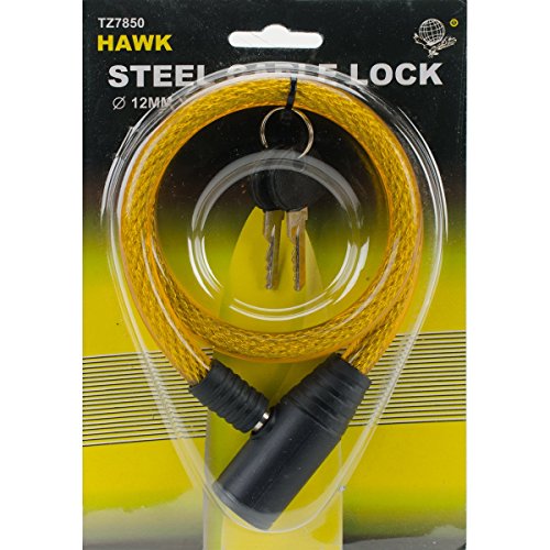 SAFEGUARD Steel Cable Lock | Heavy-Duty 12 Diameter | Weather-Resistant & Scratch-Proof | Set Includes 2 Keys | Ideal for Bicycles & Scooters