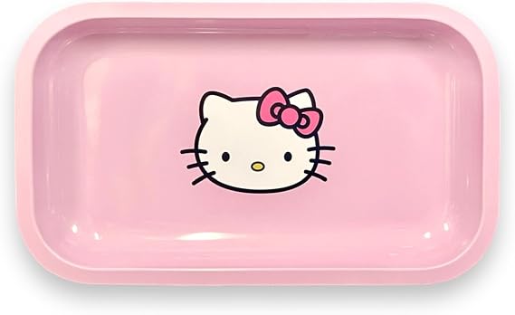 Pink Rolling Tray Anime Rolling Tray Anime Ash Tray for Girls Premium Metal Tray Gold Plating Pink Pink Jewelry Tray Anime Decorative Tray Pink Serving Tray Anime Table Tray (CAT L)