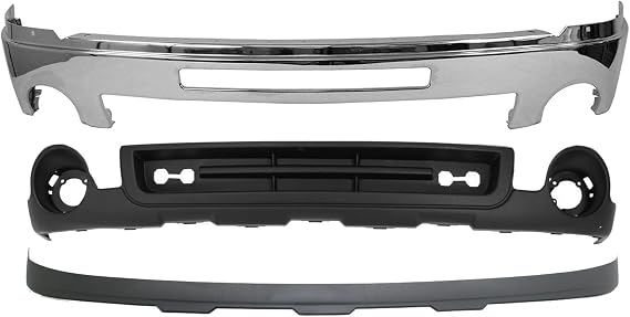 Front Bumper Chrome Face Bar Valance Air Dam W/Air Hole For Sierra 1500 07-13 GM1002834 GM1015100 GM1092211