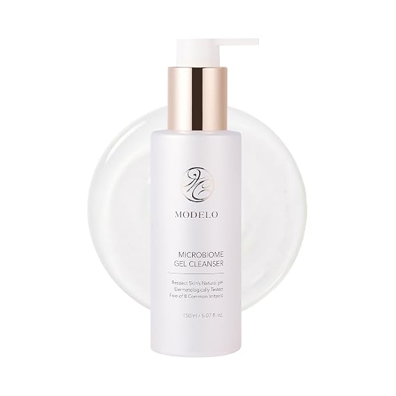Modelo Microbiome Gel Cleanser, Mild Acidic & Gentle Hydrating Facial Cleanser with Microbiome Extracts for Balanced Skin, Korean Skincare, 5.07 fl.oz.