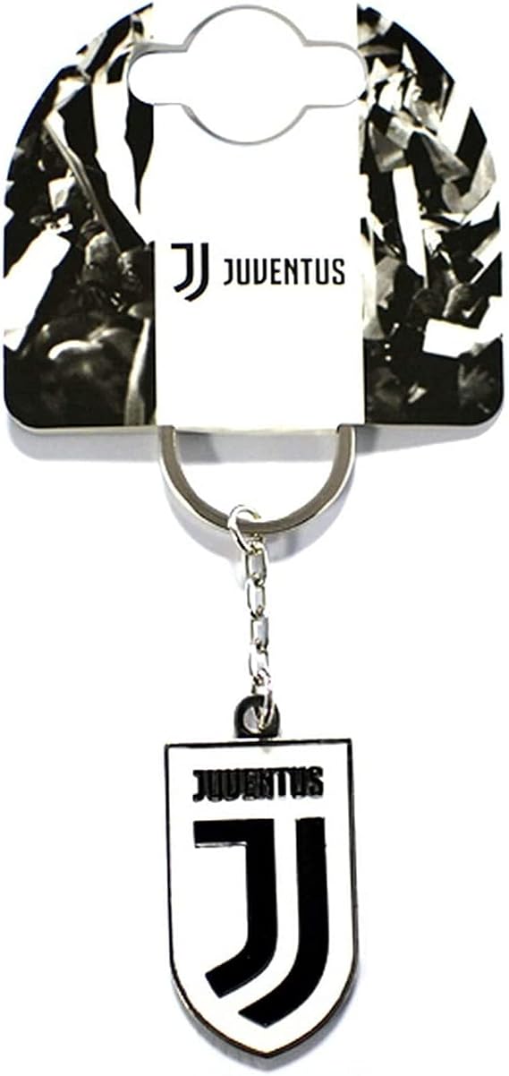 JUVENTUS Official White and Black Metal Keyring