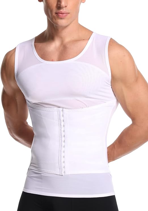 Slimming Vest Men Tummy Control Body Shaper Compression Tank Top | Sleeveless Vest, Chest Gynecomastia Compression T Shirts, Waist Trainer Belt Shapewear Tank Top, Workout Undershirts
