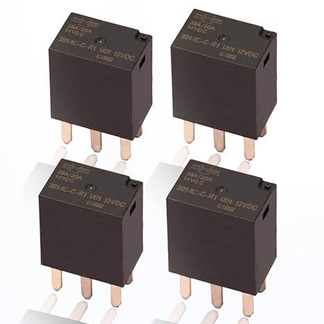 4 Pack 301-1C-C-R1-U01-12VDC 301-1C-C 301-1C-C-R1 U01 12V Automotive Relay 301 Micro Relays 35A 5Pin Mini Relay, SPDT