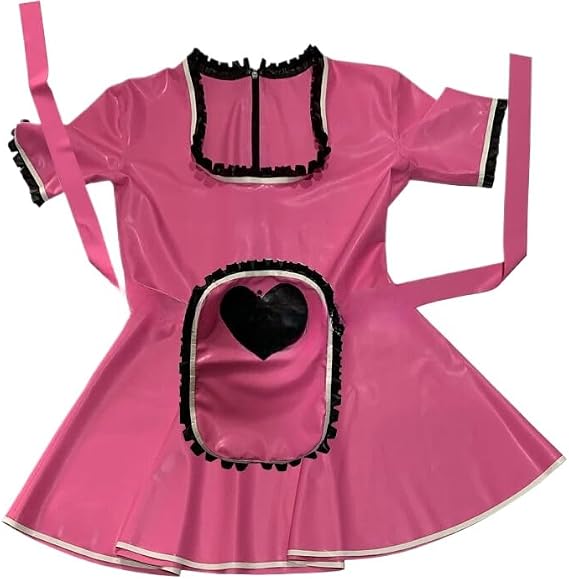 Latex Cosplay Maid Dress Lolita Uniform Unisex Gummi