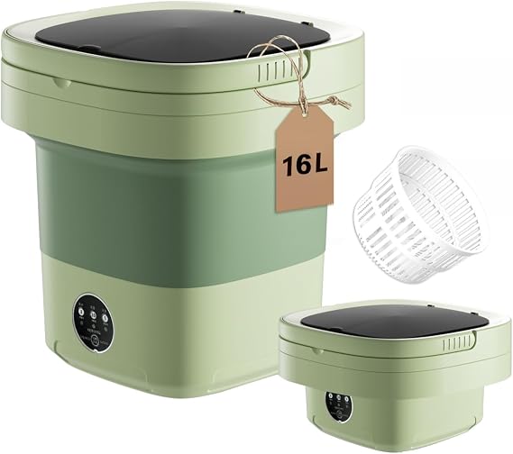 Portable Washing Machine, 16L Upgraded Capacity Mini Washer | Compact Deep Cleans Underwear,Baby Clothes,Small Clothes | Lightweight for Apartment,Dorm, Hotel,Travel & Camping | 3 Modes Deep Cleaning