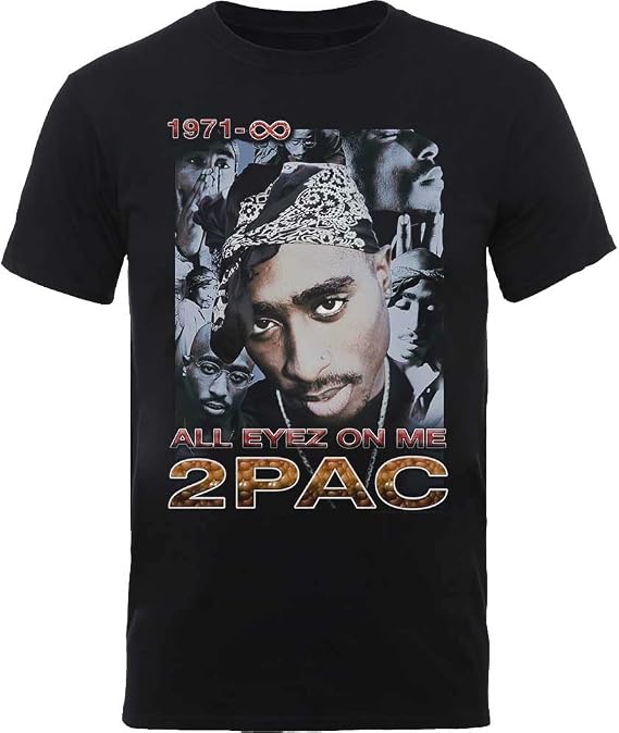 Tupac T Shirt 2Pac All Eyez On Me 1971 Logo Official Mens Black