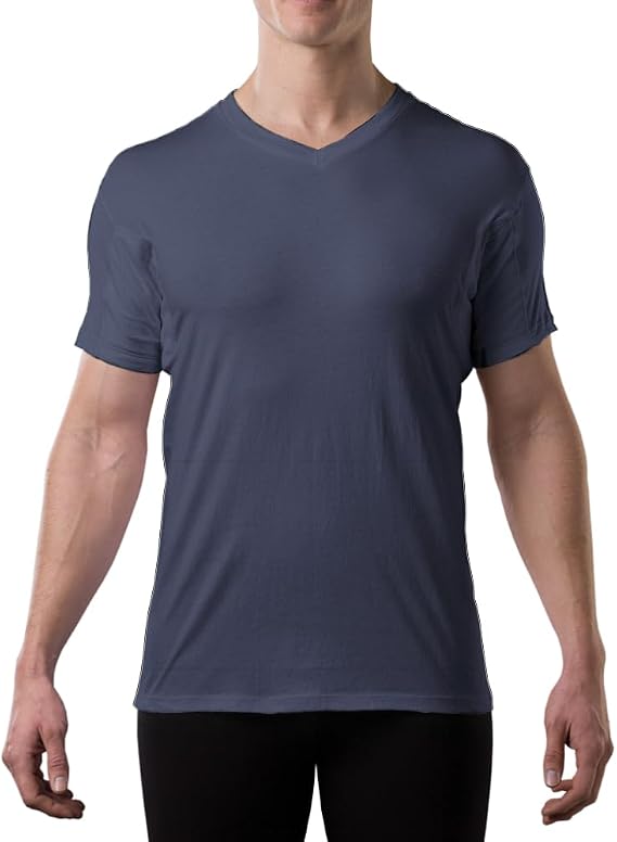 Men's Cotton Sweatproof Undershirt, Odor & Sweat Blocking, V-Neck | For heavy sweat protection; blocks sweat marks, yellow stains, and odor