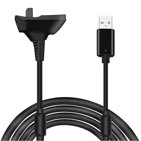 MMOBIEL USB Charger Cable Compatible with Xbox 360/360 Slim Wireless Controller - 1.5m 4800mAh