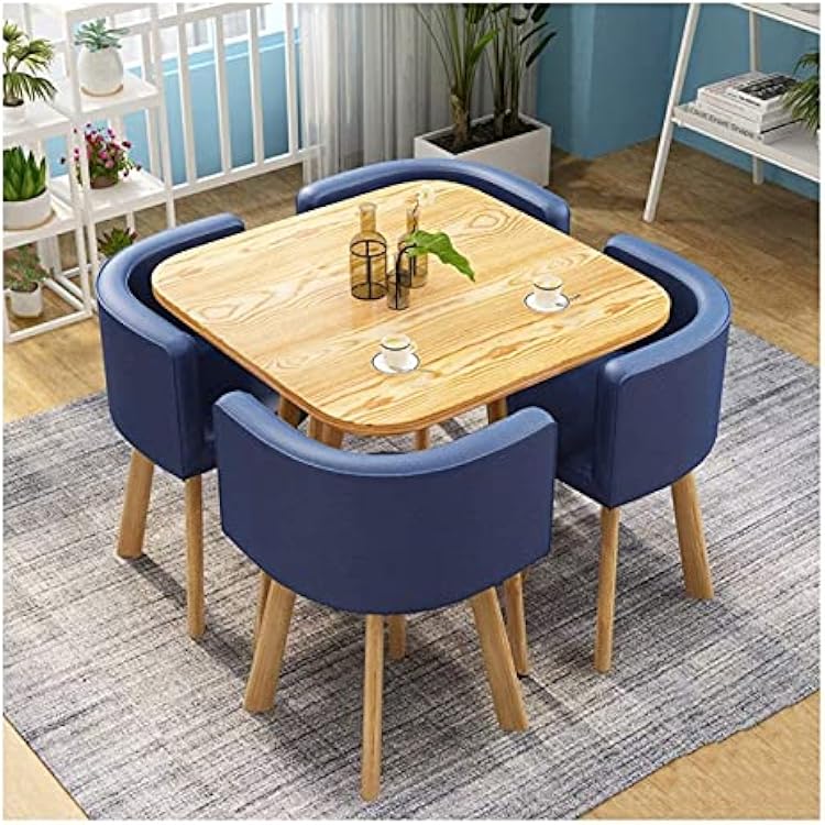 Modern Conference Room Coffee Table with Chair, Cake Shop Table and Chair Sets Bakery Dessert Shop Nail Shop Beauty Salon Cafe Milk Tea Shop Clothing Store Supermarket Shopping  Color : Blue , Size :