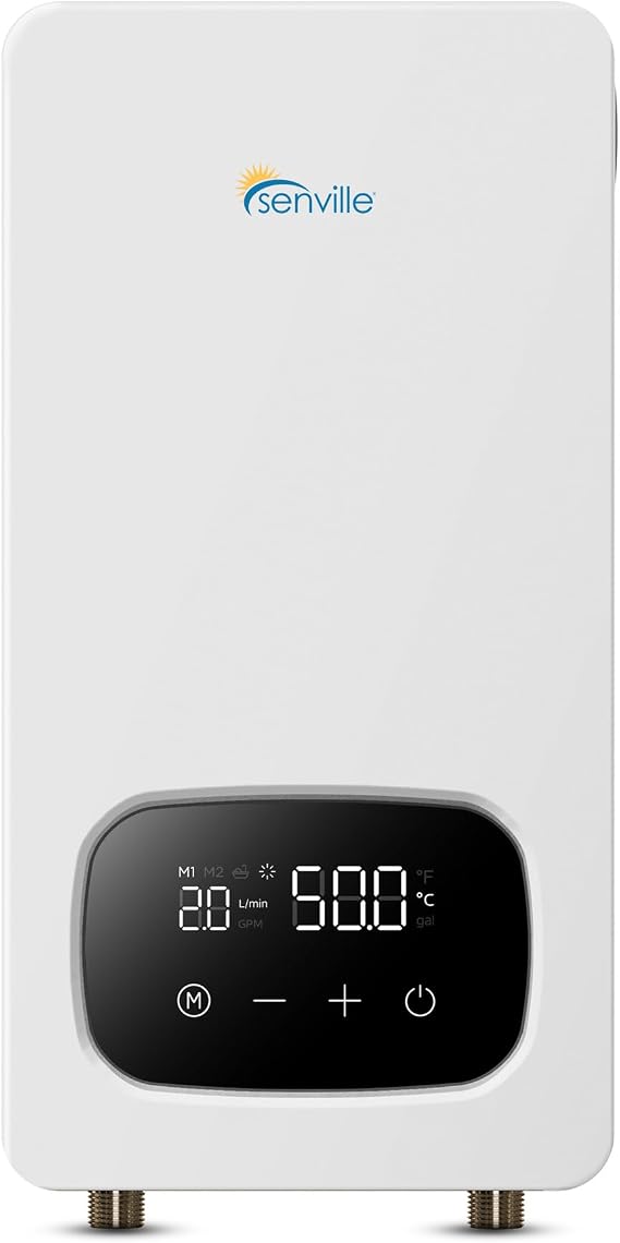 Senville Electric Tankless Water Heater, 13KW, 240V | On Demand and Instant Hot Water, Self-Modulating Technology, Compact Space-Saving Design
