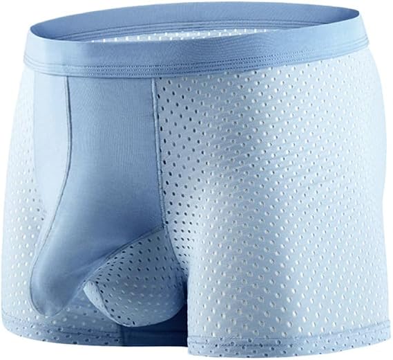 Men's Bulge Enhancing Mesh Trunks Smooth Boxer Briefs Elephant Nose Underwear with Separate Pouch