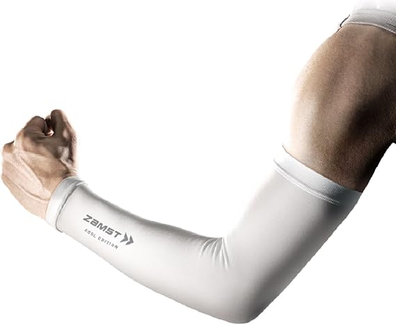 ZAMST Arm Cover Arm Sleeves to Reduce Arm Fatigue, Moderate Compression and Support, Breathable, Quick-Drying, Anti-Slip, Sunburn, UV Protection, Supporter, Arm Warmer, Precione Volleyball, Basketball, Tennis, Golf, Running, Sports
