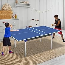 63FT Blue Mid-Size Ping Pong Conversion Top Foldable & Portable Table Tennis Table Top for Indoor Games