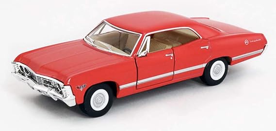 KiNSMART - 1/43 Scale Model Compatible with Chevrolet Impala 1967 (Red)