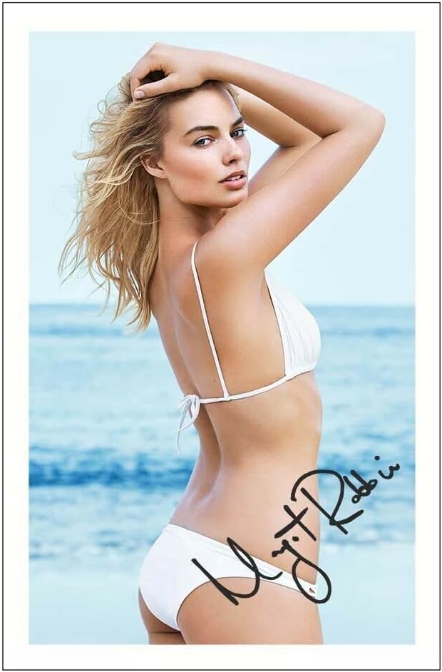 Margot Robbie Signed 12x8 Inch Photo Print Pre Printed Signature Autograph Gift