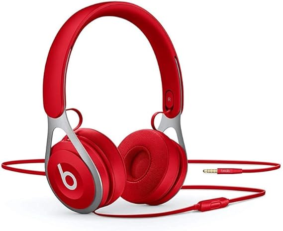 Beats EP Wired On-Ear Headphones - Battery Free for Unlimited Listening, Built in Mic and Controls - Red