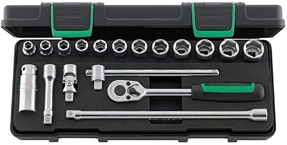 Stahlwille 96021202 Socket Set 18 Pieces in Robust, Stackable ABS Plastic Case
