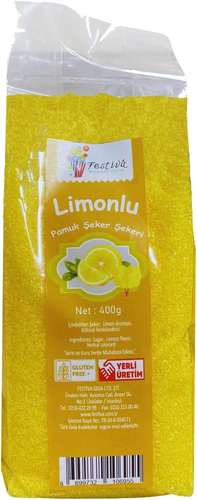 Festiva Sarı Renkli Pamuk Şeker Toz Şekeri 400 Gr.