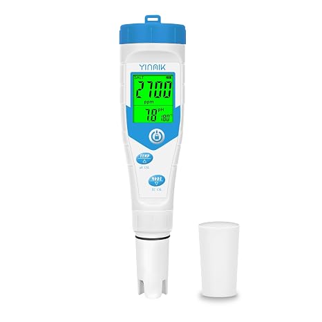 YINMIK pH Meter & Salt Meter, 5 in 1 EC Temp Salt TDS pH Tester