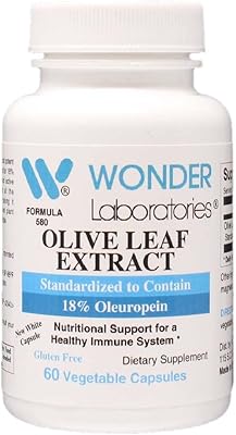 Wonder Labs Olive Leaf Extract, Standardized to Contain 18% Oleuropein, Immune Health Support, 60 Capsules