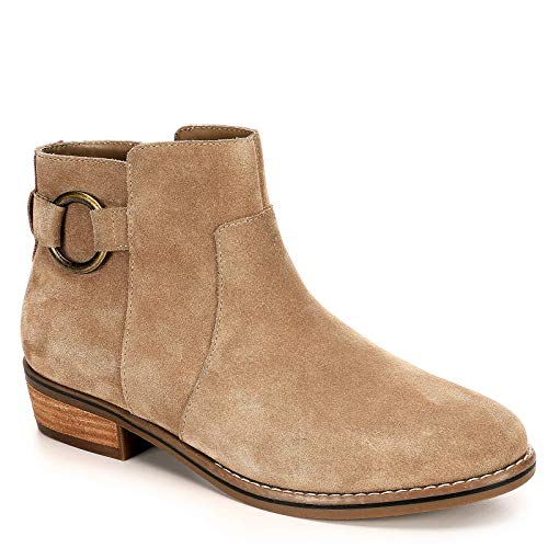 Franco Fortini Womens Brayden Low Heel Ankle Boot Shoes, Taupe, US 6