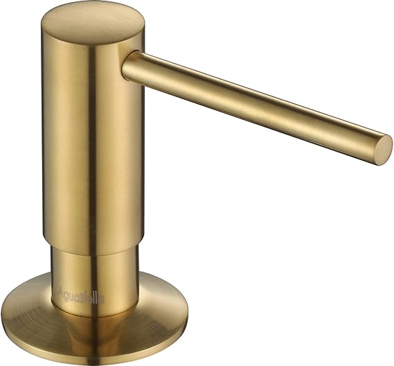 AguaStella ASF026BG Built in Soap Dispenser Brushed Brass for Kitchen Sink with Soap Bottle Countertop Pump