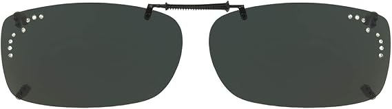 Solar Shield Clipon Rec A 54 Polarized Rectangular Sunglasses