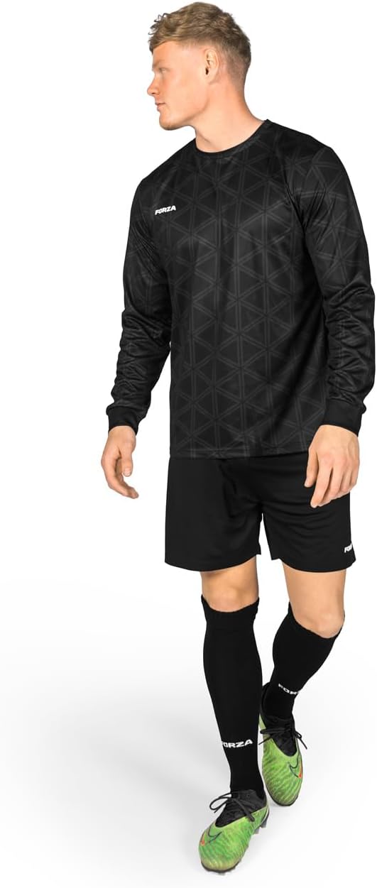 FORZA Men's Long Sleeve Goalkeeper Kit | Quick-Dry Soccer GK Jersey, Shorts & Socks Set Available in XS to XXL