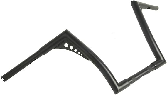 XFMT Motorcycle Handlebars 1 1/4" Ape Hangers 12" Rise Batwing Handle Bar For Harley Davidson Softail FLST FXST Sportster XL Dyna Road King, Black