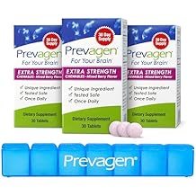 Prevagen Extra Strength Mixed Berry Chewables - 90 Tablets (3 Month Supply) | Formulated for Your Brain | 20mg of Apoaequorin Plus Vitamin D3 with 7-Day Pill Minder