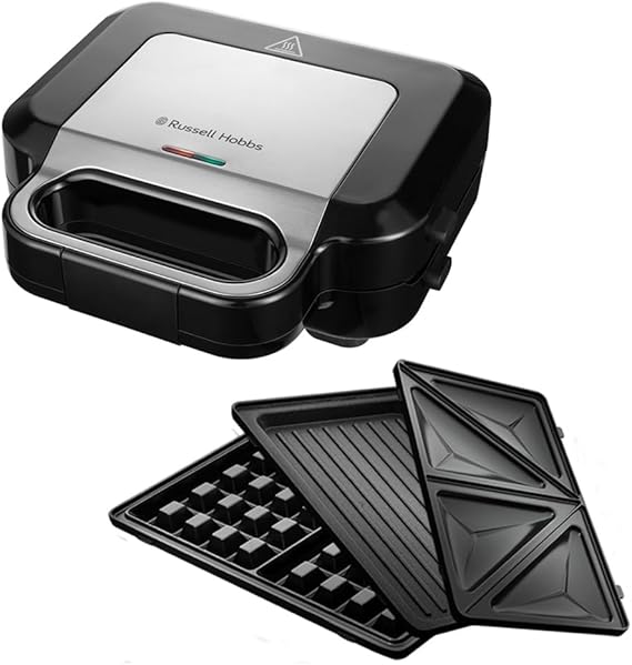 Russell Hobbs 3-in-1 Multifunctional Device with Removable Plates Black