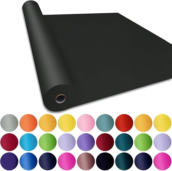 SMART&CASUAL 24" x 2,520" (210') Black Kraft Craft Paper Roll for Gift Wrapping Bulletin Board Bouquet Flower Art Packing Parcel Table Covering 80GSM 55LB (Black, 24" x 210')