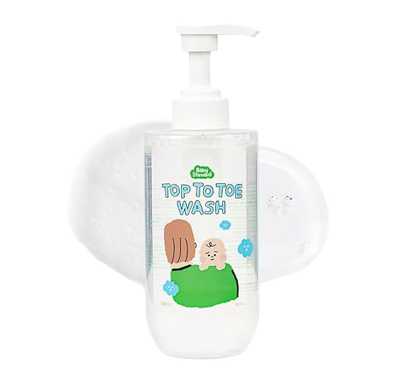 Baby Wash & Shampoo Made in Korea, Tear-Free Head-to-Toe Cleanser for Sensitive Skin, Low pH Plant-Based Foam, Unscented & Fragrance-Free, 16.9 fl.oz