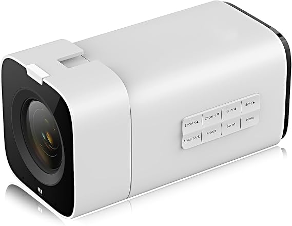Box Camera, 20X Bullet Cameras, 4KP60 UHD Camera with USB/SDI Microphone with Operation Buttons, Supports Infrared Remote Control and IP Control for Professional Broadcasting, Teaching, Meetings