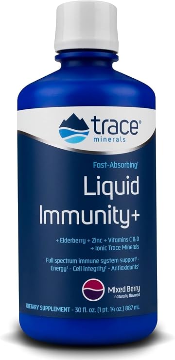 Trace Minerals Liquid Immunity with Elderberry and Zinc, Mixed Berry
