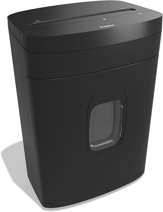 Staples 10-Sheet Micro-Cut Paper Shredder, Anti-Jam, 5-Gal Bin, Black