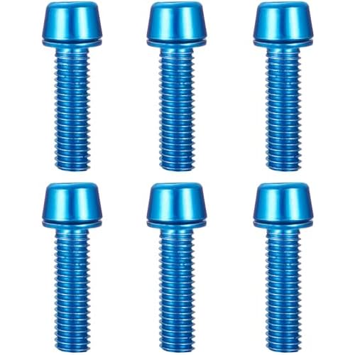 Bike Stem Bolts Color Allen Tapered Head Steel Bolt with Washer Screw Set M5x18mm for Mountain Bicycle,RoadBike,BMX,Folding Blue