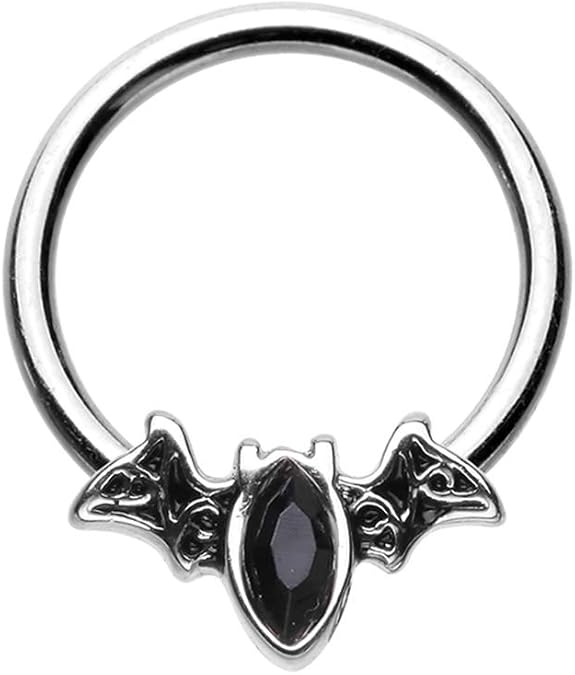 Bat Outta Hell Steel Captive Bead Ring