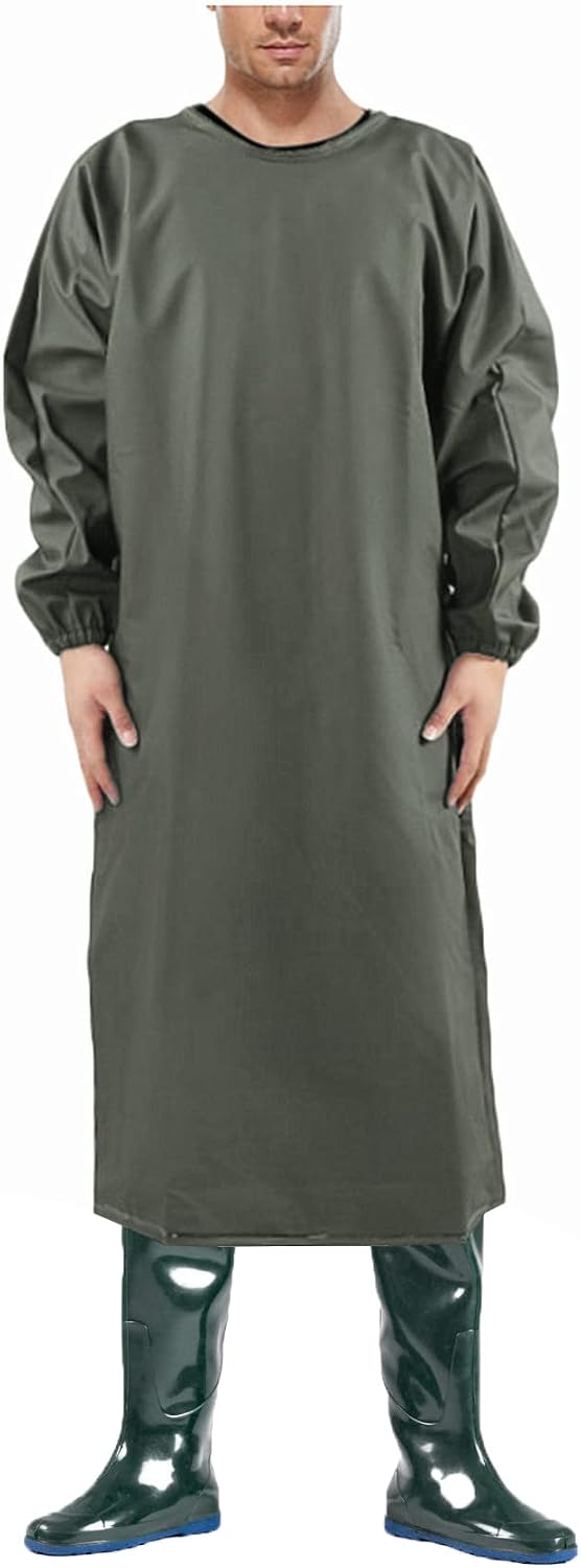 Long Sleeve Waterproof Apron Gown for Men & Women Durable Gardening Apron Gown - Acid & Oil Resistant